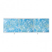 Экран для ванн 1,7 м "Оптима" пластик светло-синий мрамор (7)
