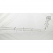 Карниз для ванной "Zalel" 90-90-90см ,белый, угловой, алюминий, без колец
