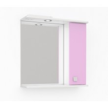 Шкаф зеркальный ДОМИНО 55 правый с/о цвет розовый