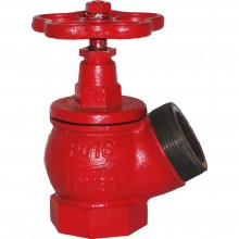 Вентиль пожарный чугунный угловой КПК Ду=50 мм (муфта цапка) с длинным штоком