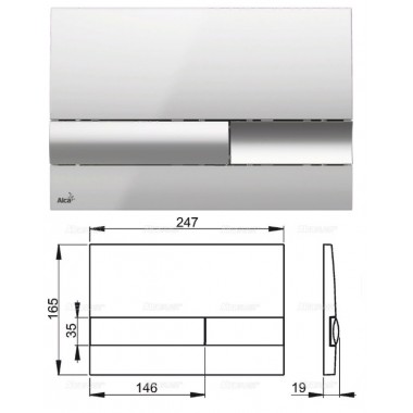 Клавиша для систем инсталляции (хром-глянец) M1741 (AlcaPlast)