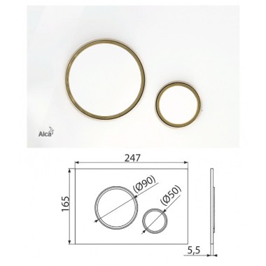 Клавиша для систем инсталляции (белый-золотой) M775 (AlcaPlast)