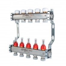 Коллектор из нерж. ст. с расходомерами 1"х4 вых 3/4 VALTEC (VTc.584.EMNX.0604)