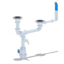 Сифон Ани Грот 3 1/2"* 40 двойной р/ур, с пер.и отв. (A3700)