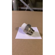 Муфта PPR белая разъемная НР 20 х 1/2" (VA 0813)