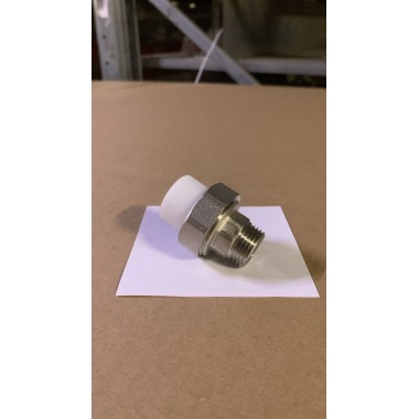 Муфта PPR белая разъемная НР 20 х 1/2" (VA 0813) Муфта PPR белая разъемная НР 20 х 1/2" (VA 0813)