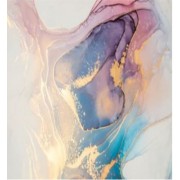 Шторка для ванной с утяжелителем "Мрамор" (арт.YT-Marble21) 180х200 с кольцами