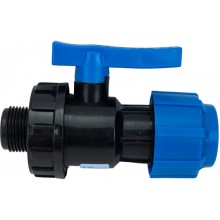 Кран шаровой ПНД цанга/наружная резьба 32 х 1" 