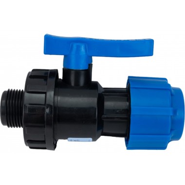 Кран шаровой ПНД цанга/наружная резьба 32 х 1" 