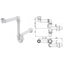 Сифон для умывальника экономящий пространство A434 (AlcaPlast)