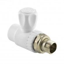 Кран шаровой PPR белый 20 х 1/2" НР для радиатора РТП