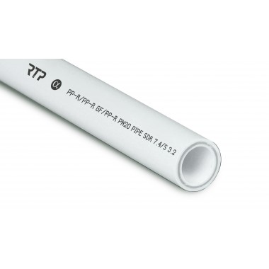 Труба PPR PN 20 белая (армир. стекл.) 32 х4,4 белый 2м РТП Труба PPR PN 20 белая (армир. стекл.) 32 х4,4 белый 2м РТП