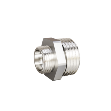Ниппель переходной LD DN20х15 (3/4"НР х 1/2"НР) латунь никель