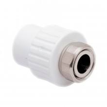 Муфта PPR белая с накидной гайкой 20 х 1/2" РТП