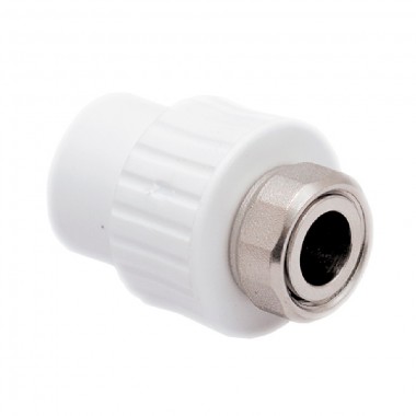 Муфта PPR белая с накидной гайкой 20 х 1/2" РТП