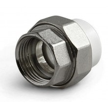 Муфта PPR белая разъемная ВР 20 х 1/2" 