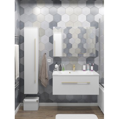 Шкаф зеркальный SHARM 80 цвет белый