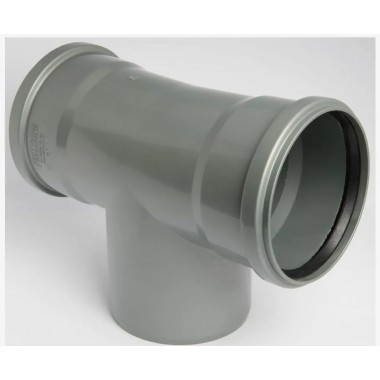 Тройник ПП Ду 110х110х110 90 гр с кольц. проходн. Т-образн. (МультиМирПласт )
