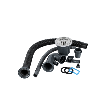 Сифон для мойки КромРус с переливом,нерж. вып,3,5" (арт.S-734-K,S737-К) черный