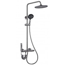 Душевая система ZOLLEN TASTEN (TA316159415) излив,верх и ручной душ,ГРАФИТ