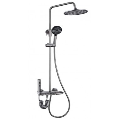 Душевая система ZOLLEN TASTEN (TA316159415) излив,верх и ручной душ,ГРАФИТ