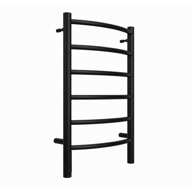 Полотенцесушитель ЛЕСЕНКА Классик П6 400х650 левый электро матовый ЧЁРНЫЙ