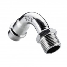 Отвод 90* с переходом на нар. р., нерж. сталь 18х3/4" Valtec Отвод 90* с переходом на нар. р., нерж. сталь 18х3/4" Valtec