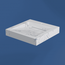 Умывальник над стиральной машиной Блюз 50 белый мрамор MARKO (с кроншт)